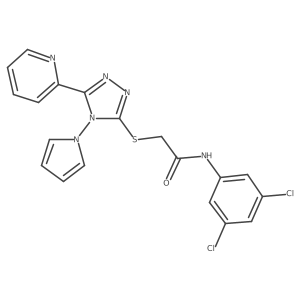N-(3,5-dichlorophenyl)-2-{[5-(pyridin-2-yl)-4-(1H-pyrrol-1-yl)-4H-1,2,4-triazol-3-yl]sulfanyl}acetamide Structure