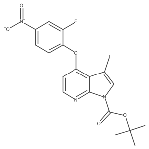 tert-Butyl 4-(2-fluoro-4-nitrophenoxy)-3-iodo-1H-pyrrolo[2,3-b]pyridine-1-carboxylate结构式