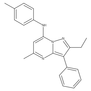 2-ethyl-5-methyl-N-(4-methylphenyl)-3-phenylpyrazolo[1,5-a]pyrimidin-7-amine结构式