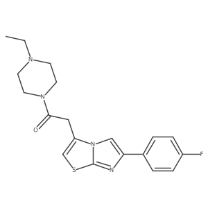 CCN1CCN(C(=O)Cc2csc3nc(-c4ccc(F)cc4)cn23)CC1结构式