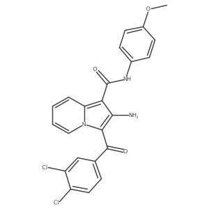 2-amino-3-(3,4-dichlorobenzoyl)-N-(4-methoxyphenyl)indolizine-1-carboxamide Structure