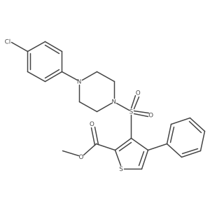 Methyl 3-{[4-(4-chlorophenyl)piperazin-1-yl]sulfonyl}-4-phenylthiophene-2-carboxylate结构式