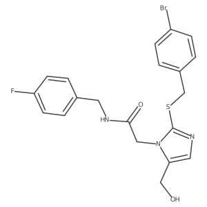 2-(2-((4-bromobenzyl)thio)-5-(hydroxymethyl)-1H-imidazol-1-yl)-N-(4-fluorobenzyl)acetamide Structure