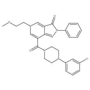 7-(4-(3-chlorophenyl)piperazine-1-carbonyl)-5-(2-methoxyethyl)-2-phenyl-2H-pyrazolo[4,3-c]pyridin-3(5H)-one结构式