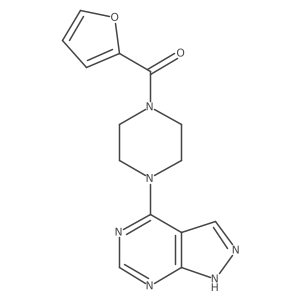 (4-(1H-pyrazolo[3,4-d]pyrimidin-4-yl)piperazin-1-yl)(furan-2-yl)methanone Structure
