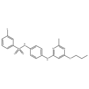 3-fluoro-N-(4-((2-methyl-6-propoxypyrimidin-4-yl)amino)phenyl)benzenesulfonamide结构式