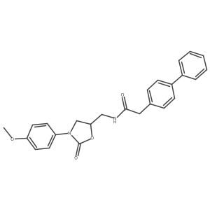 2-{[1,1'-biphenyl]-4-yl}-N-{[3-(4-methoxyphenyl)-2-oxo-1,3-oxazolidin-5-yl]methyl}acetamide结构式