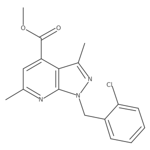 methyl 1-(2-chlorobenzyl)-3,6-dimethyl-1H-pyrazolo[3,4-b]pyridine-4-carboxylate结构式