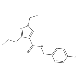 3-ethoxy-1-ethyl-N-(4-fluorobenzyl)-1H-pyrazole-4-carboxamide结构式