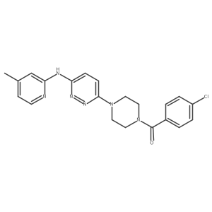 (4-Chlorophenyl)(4-(6-((4-methylpyridin-2-yl)amino)pyridazin-3-yl)piperazin-1-yl)methanone Structure