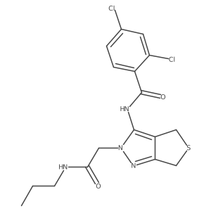 2,4-dichloro-N-{2-[(propylcarbamoyl)methyl]-2H,4H,6H-thieno[3,4-c]pyrazol-3-yl}benzamide Structure