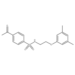 CC(=O)c1ccc(S(=O)(=O)NCCOc2cc(C)cc(C)c2)cc1结构式