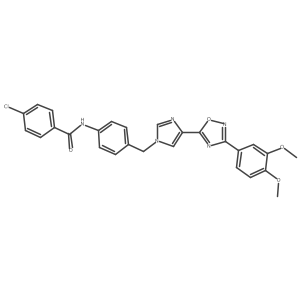 4-chloro-N-[4-({4-[3-(3,4-dimethoxyphenyl)-1,2,4-oxadiazol-5-yl]-1H-imidazol-1-yl}methyl)phenyl]benzamide结构式