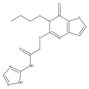 2-({3-butyl-4-oxo-3H,4H-thieno[3,2-d]pyrimidin-2-yl}sulfanyl)-N-(4H-1,2,4-triazol-3-yl)acetamide Structure