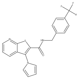 3-(1H-pyrrol-1-yl)-N-(4-(trifluoromethyl)benzyl)thieno[2,3-b]pyridine-2-carboxamide Structure