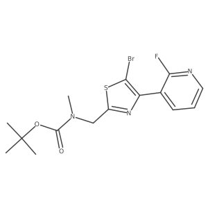 Tert-butyl {[5-bromo-4-(2-fluoropyridin-3-yl)-1,3-thiazol-2-yl]methyl}methylcarbamate Structure
