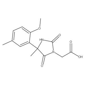 2-[4-(2-Methoxy-5-methylphenyl)-4-methyl-2,5-dioxoimidazolidin-1-yl]acetic acid结构式