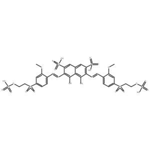 4-Amino-5-hydroxy-3,6-bis[(1E)-2-[2-methoxy-4-[[2-(sulfooxy)ethyl]sulfonyl]phenyl]diazenyl]-2,7-naphthalenedisulfonic acid Structure