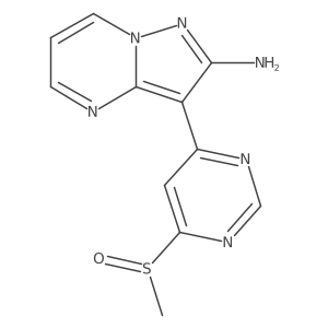 3-(6-(Methylsulfinyl)pyrimidin-4-yl)-pyrazolo[1,5-a]pyrimidin-2-amine结构式