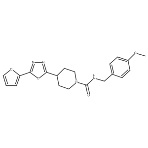 4-(5-(furan-2-yl)-1,3,4-oxadiazol-2-yl)-N-(4-methoxybenzyl)piperidine-1-carboxamide Structure