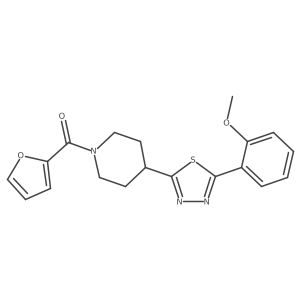 Furan-2-yl(4-(5-(2-methoxyphenyl)-1,3,4-thiadiazol-2-yl)piperidin-1-yl)methanone Structure