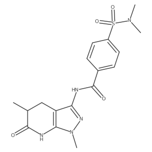 N-(1,5-dimethyl-6-oxo-4,5,6,7-tetrahydro-1H-pyrazolo[3,4-b]pyridin-3-yl)-4-(N,N-dimethylsulfamoyl)benzamide结构式
