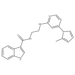 N-(2-((6-(2-methyl-1H-imidazol-1-yl)pyrimidin-4-yl)amino)ethyl)-1H-indole-3-carboxamide Structure