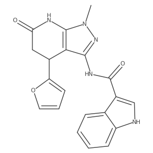 N-(4-(furan-2-yl)-1-methyl-6-oxo-4,5,6,7-tetrahydro-1H-pyrazolo[3,4-b]pyridin-3-yl)-1H-indole-3-carboxamide Structure