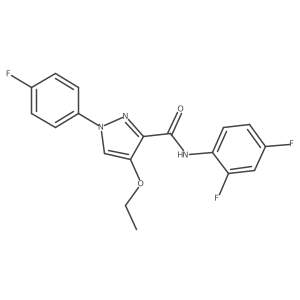 N-(2,4-difluorophenyl)-4-ethoxy-1-(4-fluorophenyl)-1H-pyrazole-3-carboxamide结构式