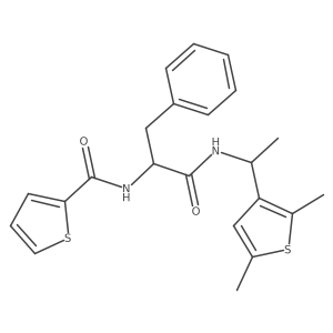 N-[1-(2,5-dimethylthiophen-3-yl)ethyl]-3-phenyl-2-[(thiophen-2-yl)formamido]propanamide Structure