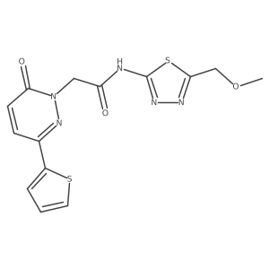 N-[(2E)-5-(methoxymethyl)-1,3,4-thiadiazol-2(3H)-ylidene]-2-[6-oxo-3-(thiophen-2-yl)pyridazin-1(6H)-yl]acetamide Structure