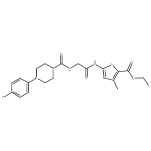 ethyl (2Z)-2-{[(Z)-N-{[4-(4-fluorophenyl)piperazin-1-yl]carbonyl}glycyl]imino}-4-methyl-2,3-dihydro-1,3-thiazole-5-carboxylate结构式