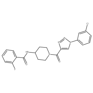 N-(1-(1-(3-chlorophenyl)-1H-1,2,3-triazole-4-carbonyl)piperidin-4-yl)-2-fluorobenzamide Structure