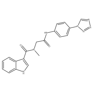 N-(2-((4-(1H-tetrazol-1-yl)phenyl)amino)-2-oxoethyl)-N-methyl-1H-indole-3-carboxamide结构式