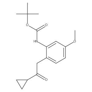 Tert-butyl (2-(2-cyclopropyl-2-oxoethyl)-5-methoxyphenyl)carbamate结构式