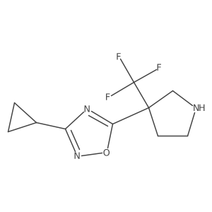 3-Cyclopropyl-5-[3-(trifluoromethyl)pyrrolidin-3-yl]-1,2,4-oxadiazole结构式