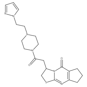 12-(2-oxo-2-{4-[2-(1H-pyrazol-1-yl)ethyl]piperazin-1-yl}ethyl)-10-thia-1,8-diazatricyclo[7.3.0.0^{3,7}]dodeca-3(7),8-dien-2-one Structure