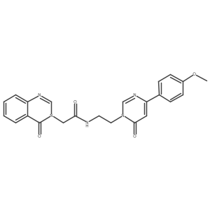 N-(2-(4-(4-methoxyphenyl)-6-oxopyrimidin-1(6H)-yl)ethyl)-2-(4-oxoquinazolin-3(4H)-yl)acetamide Structure