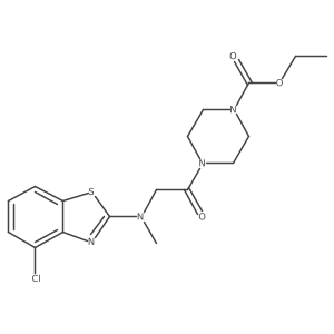 Ethyl 4-(2-((4-chlorobenzo[d]thiazol-2-yl)(methyl)amino)acetyl)piperazine-1-carboxylate结构式