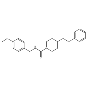 N-(4-methoxybenzyl)-4-((pyridin-2-ylthio)methyl)piperidine-1-carboxamide结构式