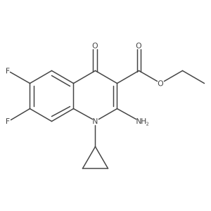 Ethyl 2-amino-1-cyclopropyl-6,7-difluoro-1,4-dihydro-4-oxo-3-quinolinecarboxylate结构式