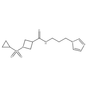 N-(3-(1H-imidazol-1-yl)propyl)-1-(cyclopropylsulfonyl)azetidine-3-carboxamide结构式