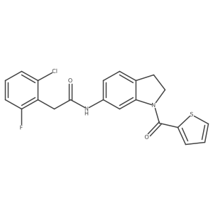 2-(2-chloro-6-fluorophenyl)-N-(1-(thiophene-2-carbonyl)indolin-6-yl)acetamide结构式