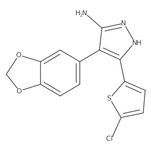 4-(2H-1,3-benzodioxol-5-yl)-3-(5-chlorothiophen-2-yl)-1H-pyrazol-5-amine结构式