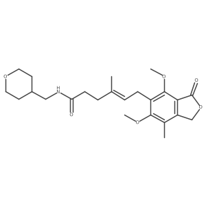 (4E)-6-(4,6-dimethoxy-7-methyl-3-oxo-1,3-dihydro-2-benzofuran-5-yl)-4-methyl-N-(tetrahydro-2H-pyran-4-ylmethyl)hex-4-enamide结构式