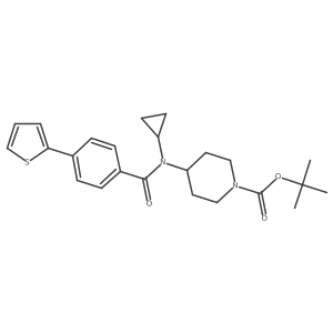 4-[Cyclopropyl[4-(2-thienyl)benzoyl]amino]-1-piperidinecarboxylic acid 1,1-dimethylethyl ester Structure