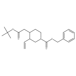 benzyl (3R,4S)-4-[2-(tert-butoxy)-2-oxoethyl]-3-ethenylpiperidine-1-carboxylate结构式