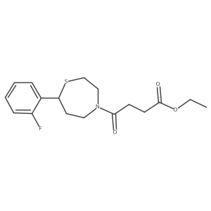 Ethyl 4-(7-(2-fluorophenyl)-1,4-thiazepan-4-yl)-4-oxobutanoate结构式