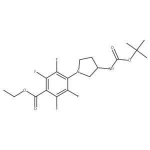 Ethyl 4-(3-((tert-butoxycarbonyl)amino)pyrrolidin-1-yl)-2,3,5,6-tetrafluorobenzoate Structure