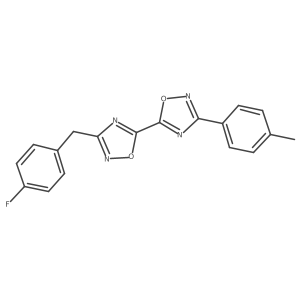 3-(4-Fluorobenzyl)-3'-(4-methylphenyl)-5,5'-bi-1,2,4-oxadiazole Structure